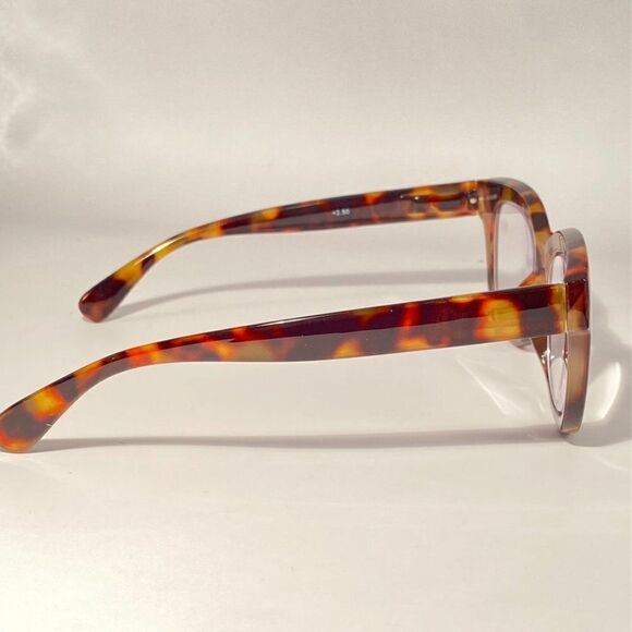 0621 Mona Reading Glasses  2.50 Tortoise Frames Rounded Square Shape - Picture 5 of 8